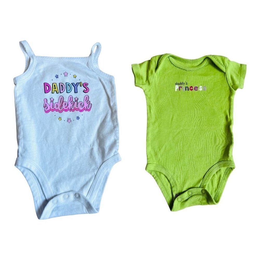 Baby Girls Carters Garanimals Daddy’s Girl Bodysuit Bundle - Sz 0-3 mo
